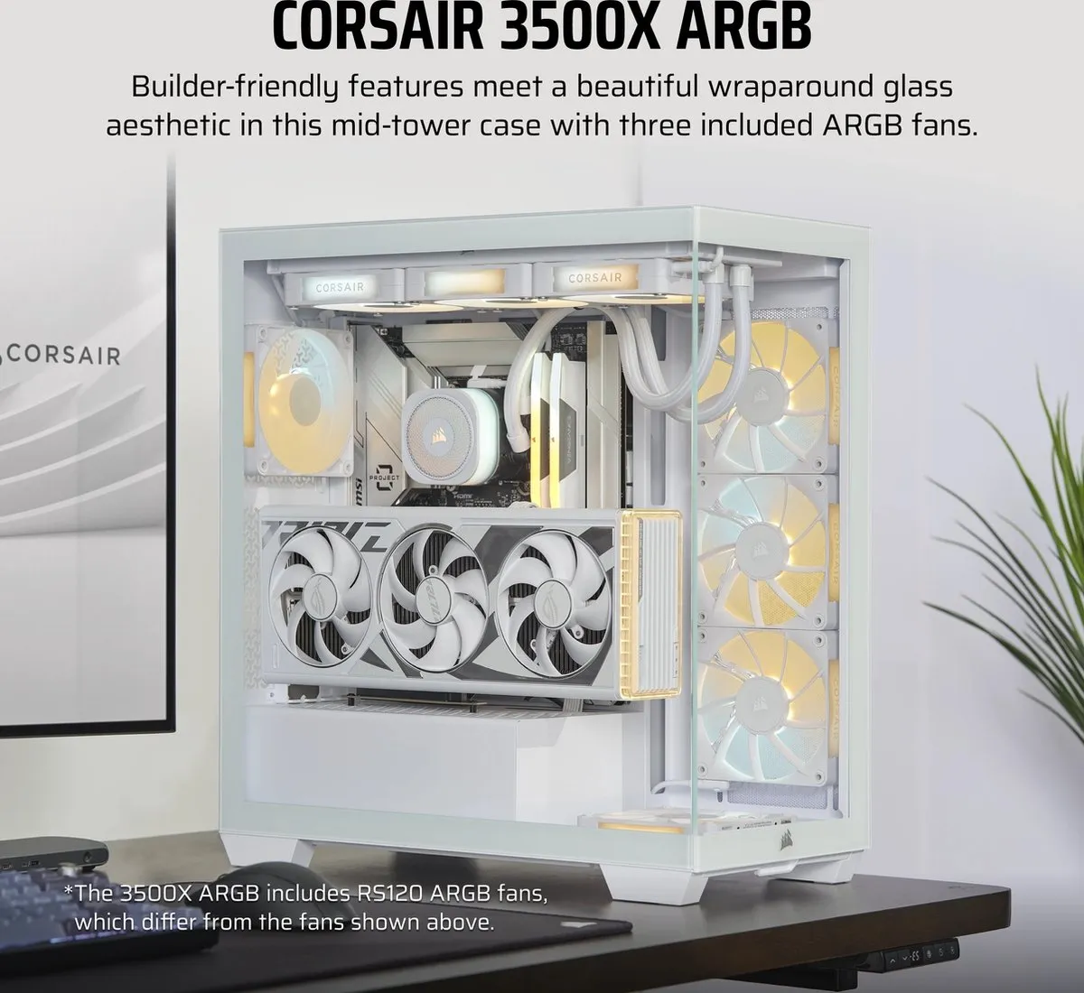Corsair 3500X ARGB Midtowermodel ATX - Wit