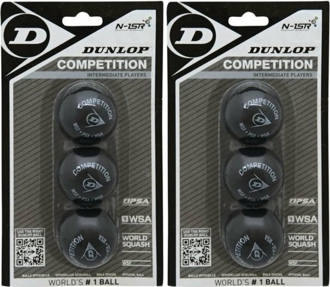 Dunlop Competition Squashball 6 Stuks