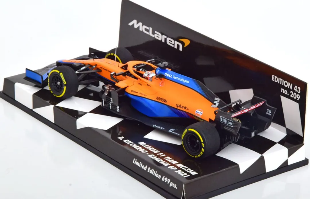 McLaren F1 Team MCL35M #3 Bahrein GP 2021 - Minichamps - Oranje/Blauw