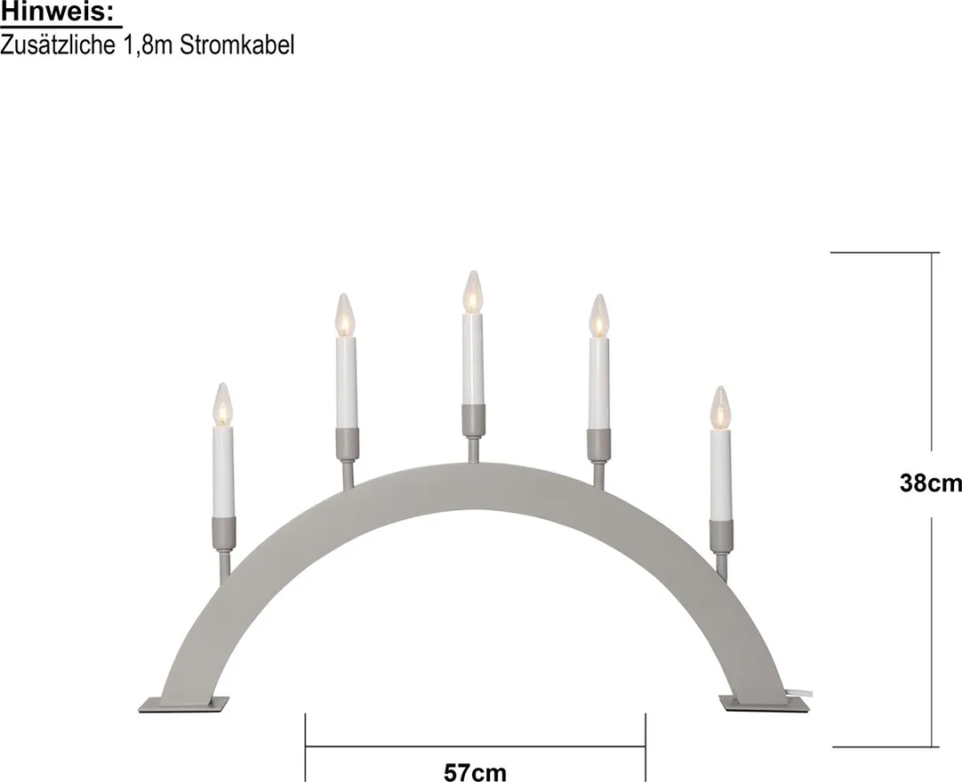 Star Trading Vind Kaarsenboog 5-vlam - Beige