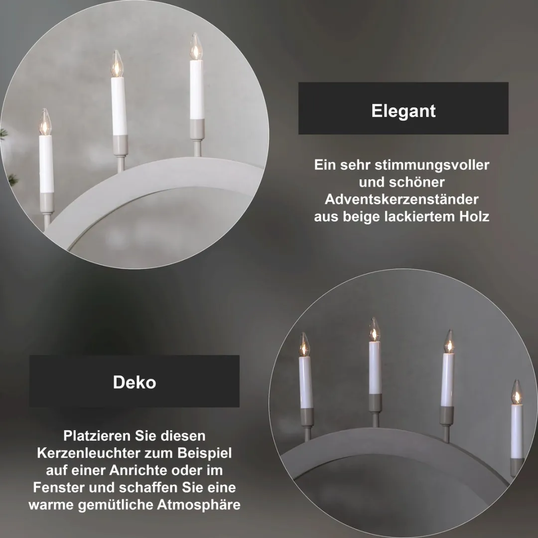 Star Trading Vind Kaarsenboog 5-vlam - Beige