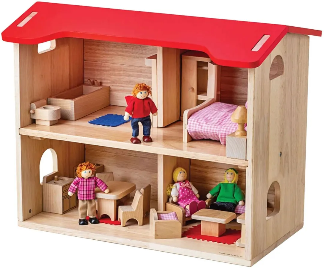 BigJigs Houten Poppenhuis Compleet
