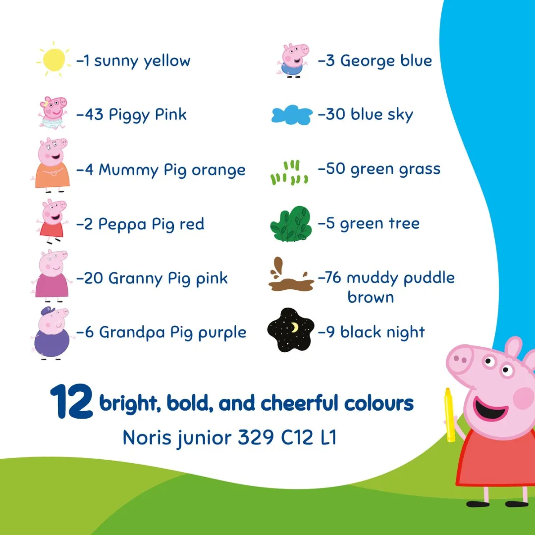 STAEDTLER Peppa Pig Noris Junior Kleurstiften - 12 Stuks