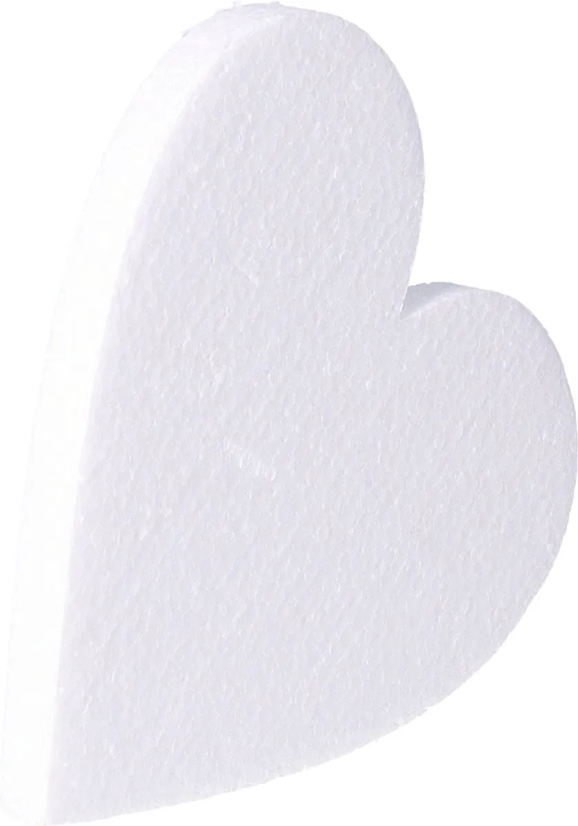 Bellatio Design Piepschuim Hartje - 30cm - Wit