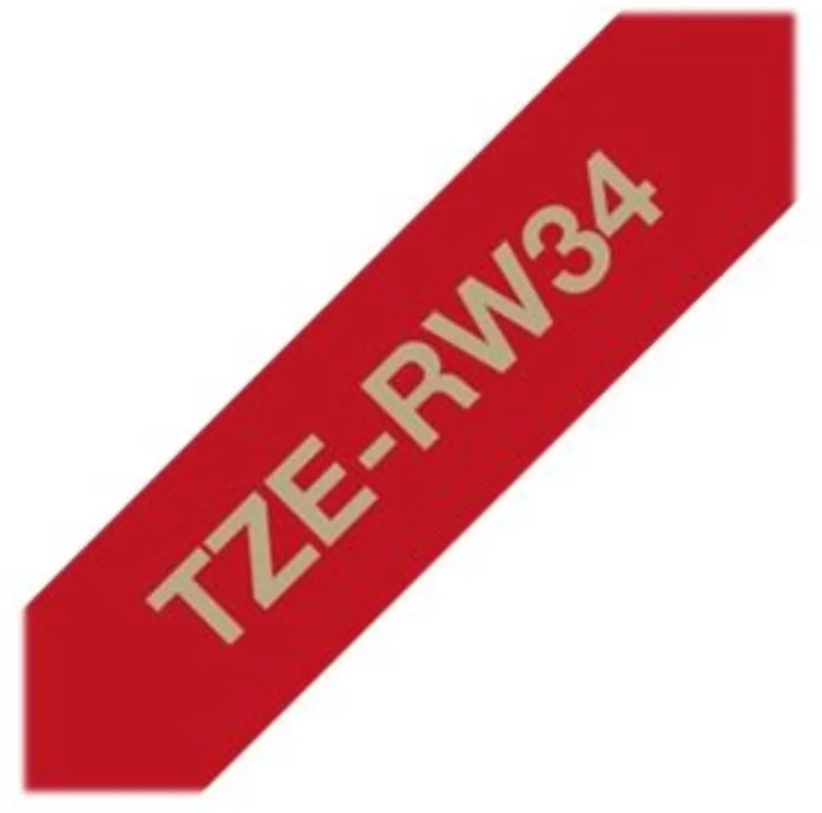Brother TZe-RW34 Textiellabel 12mm - 4m - Wijnrood/Goud