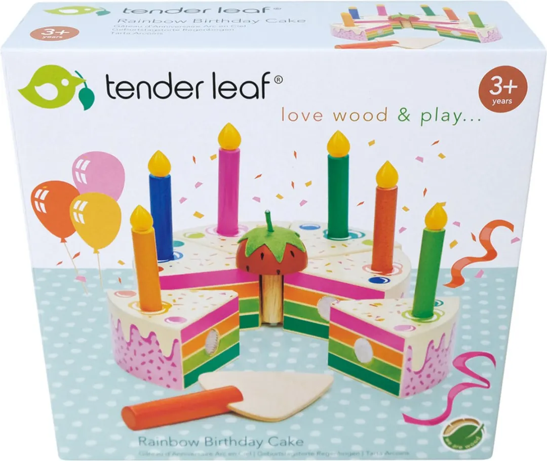 Tender Leaf Toys Regenboog Verjaardagscake - Hout - Multicolor