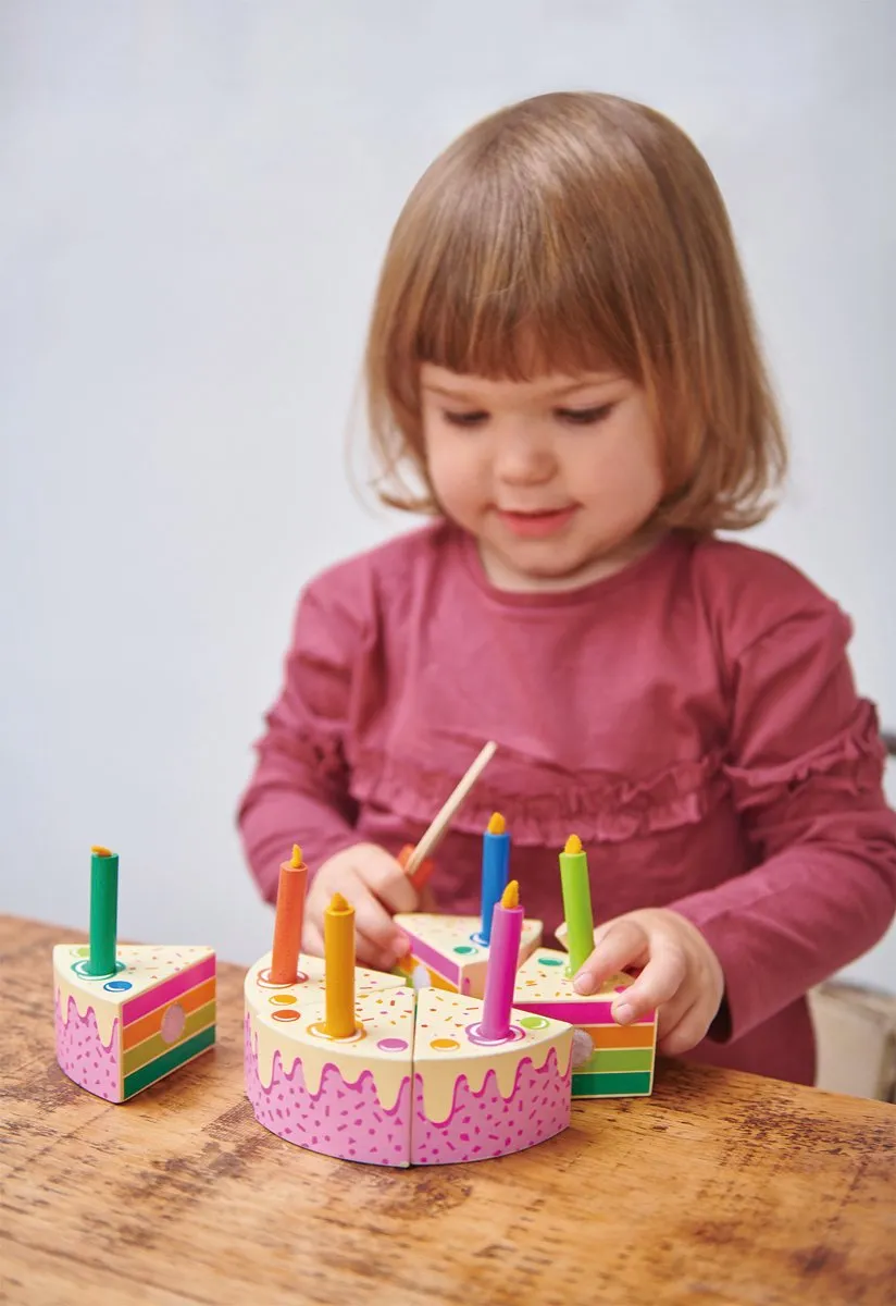Tender Leaf Toys Regenboog Verjaardagscake - Hout - Multicolor