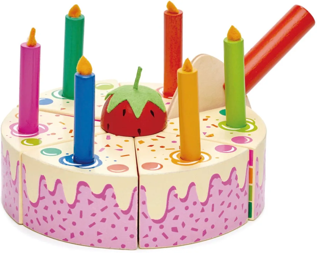 Tender Leaf Toys Regenboog Verjaardagscake - Hout - Multicolor
