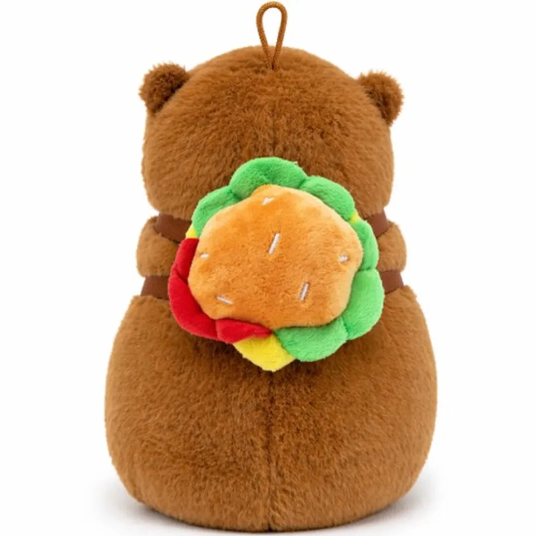 Topknuffels Capibara Pluche Rugzak XXL 100cm - Hamburger