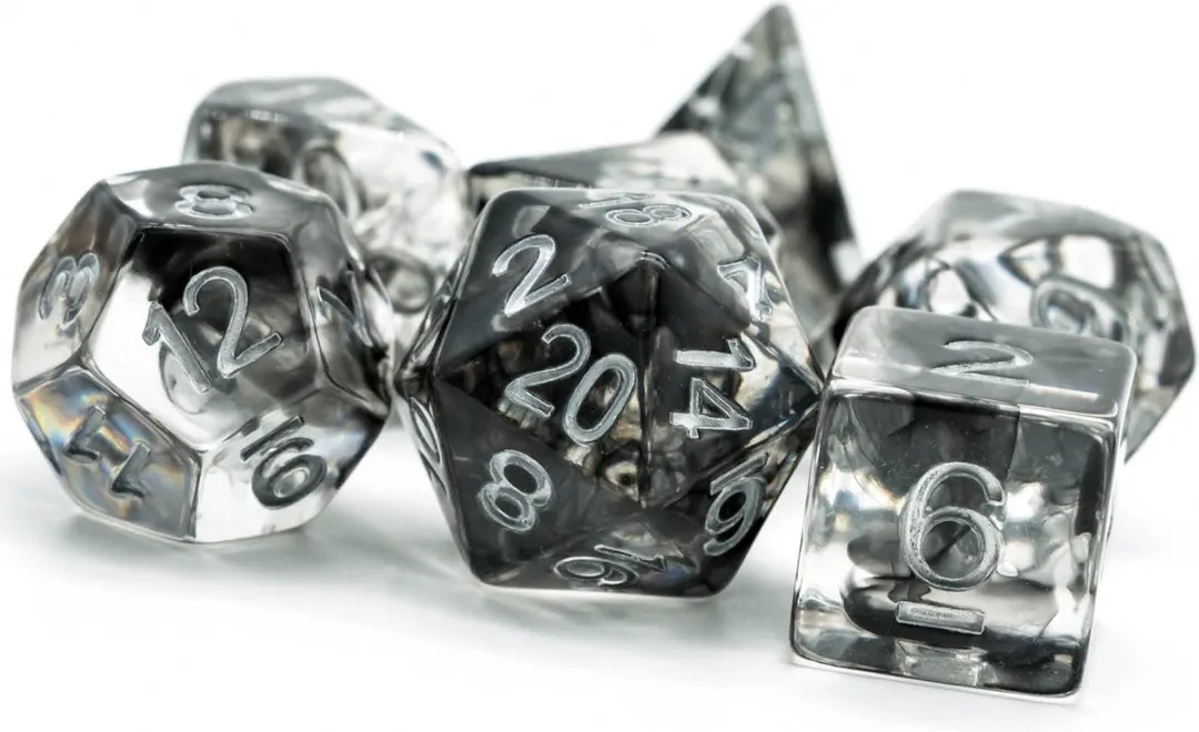 Lapi Toys D&D Polydice Set 7 Stuks - Zwart/Transparant