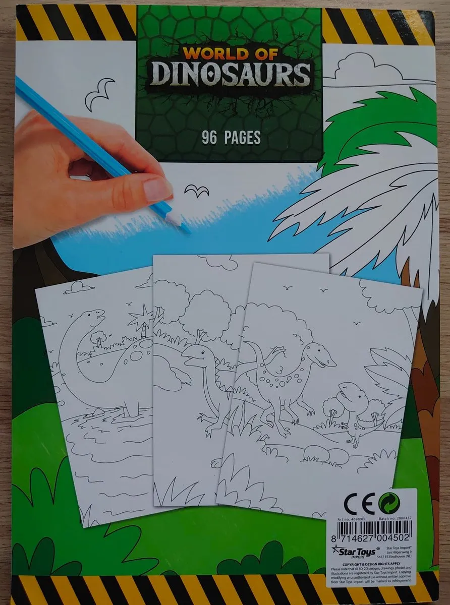 Toi-Toys Dinosaurus Kleurboek 96 Pagina's - Multicolor