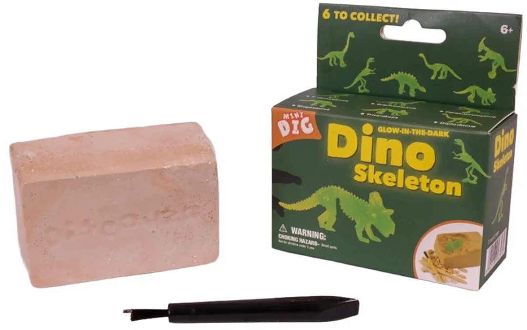 PIA Soft Toys Mini Gloeiende Dinosaurus Opgravingsset