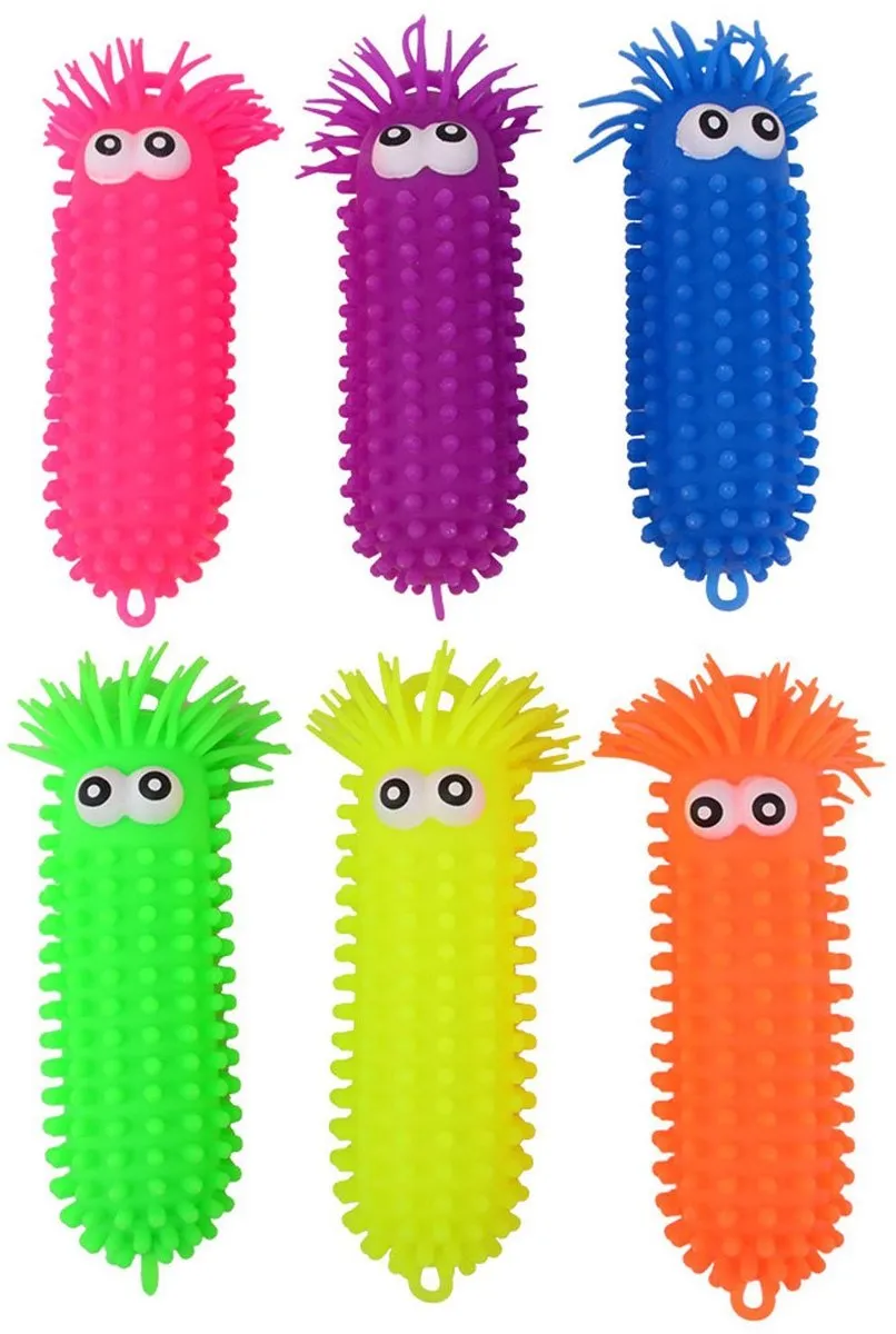 Johntoy Fluffy Worm 28cm - Verschillende kleuren