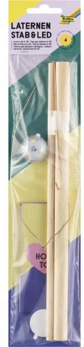 Folia LED Lantaarnstokhouder Meerkleurig - 58cm
