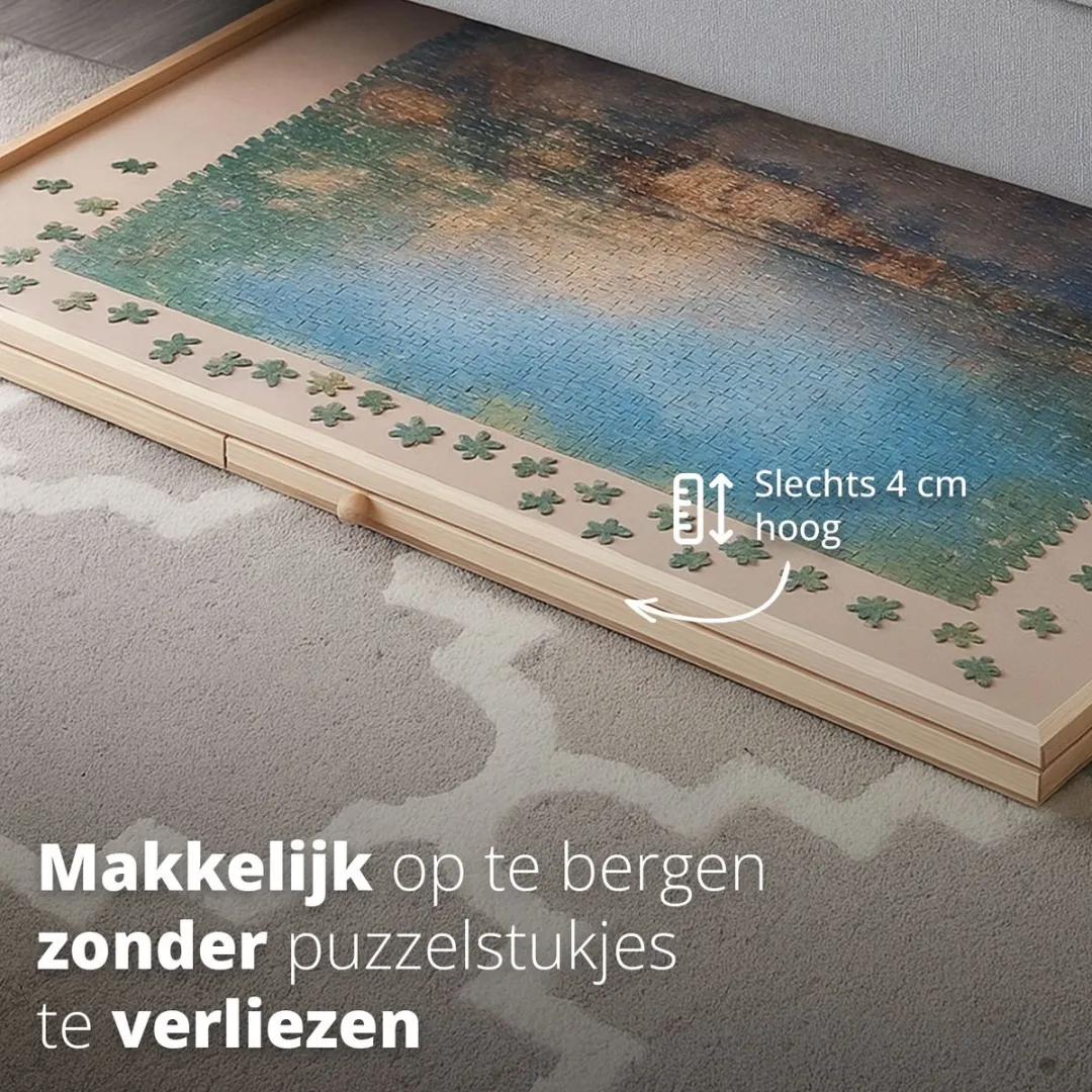 FlinQ Draaibaar Puzzelbord 2000 Stuks - Hout - 105x75x4cm