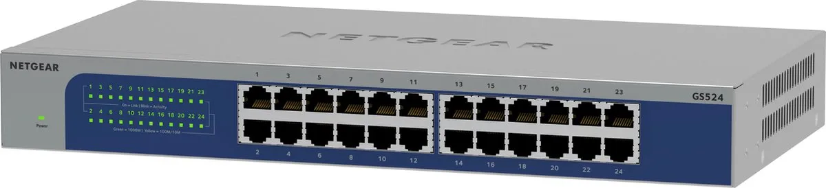 Netgear GS524 Unmanaged Switch 24x 1Gbps - Grijs