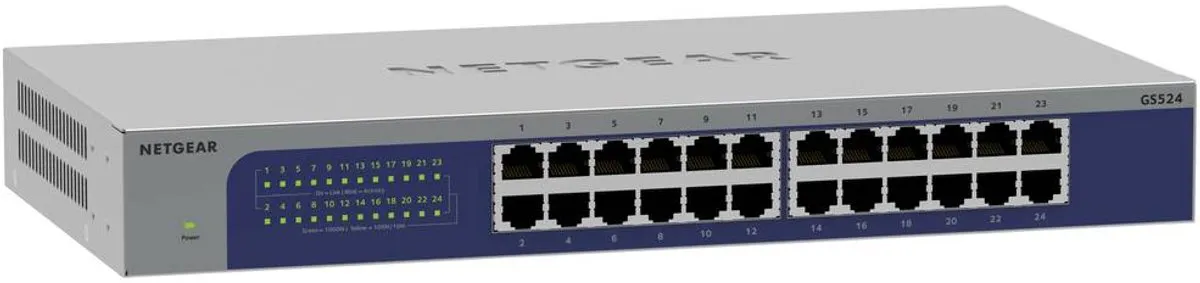 Netgear GS524 Unmanaged Switch 24x 1Gbps - Grijs