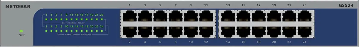 Netgear GS524 Unmanaged Switch 24x 1Gbps - Grijs
