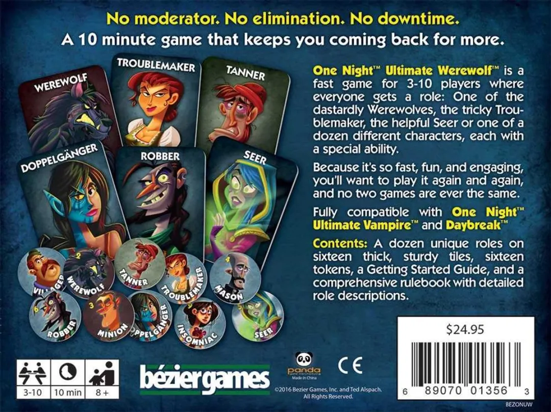 Asmodee Ultimate Werewolf One Night - Kaartspel - Geel/Zwart