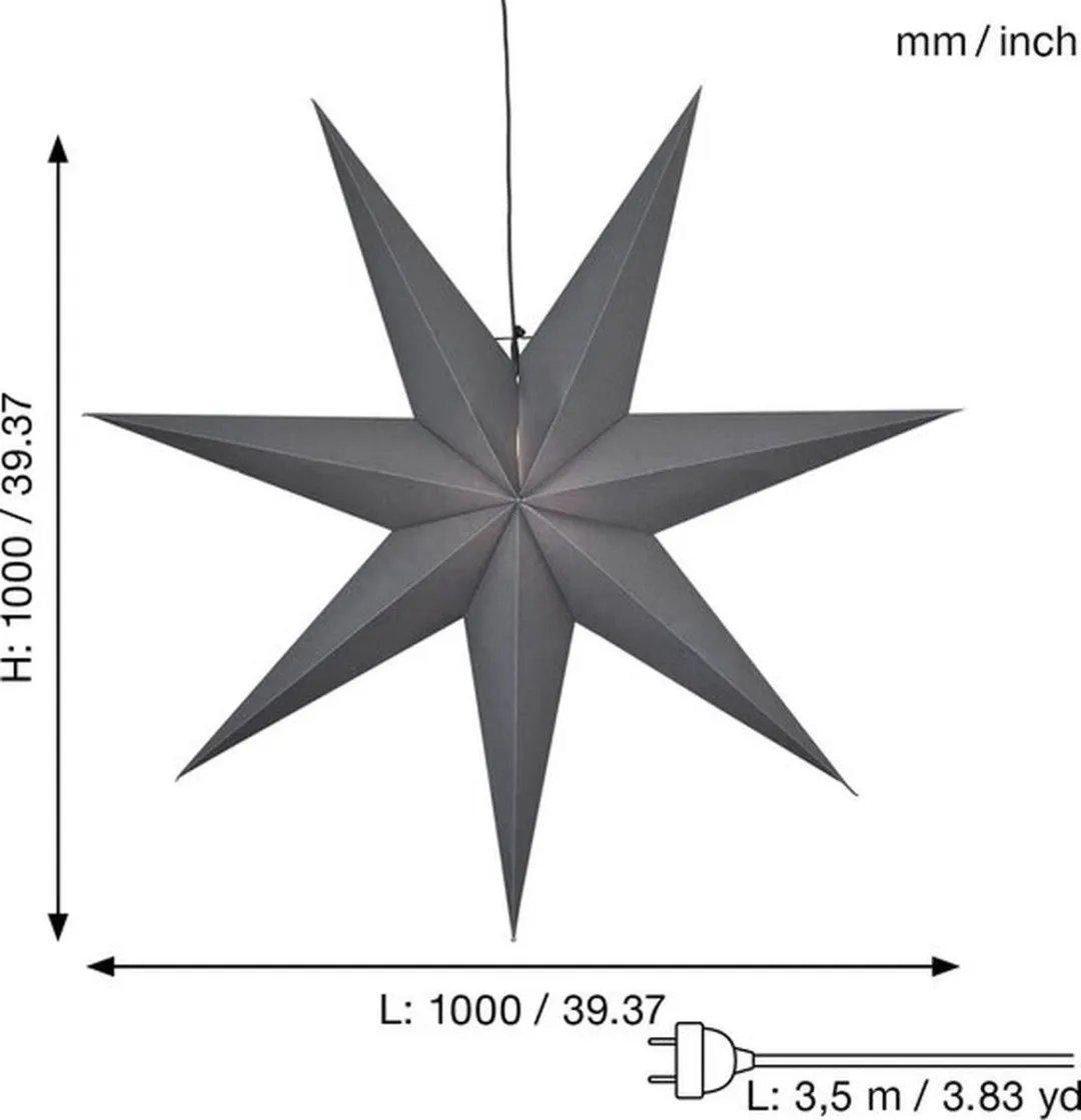 Star Trading Poinsettia Ozen 3D Kerstster - Ø100cm - Zilver