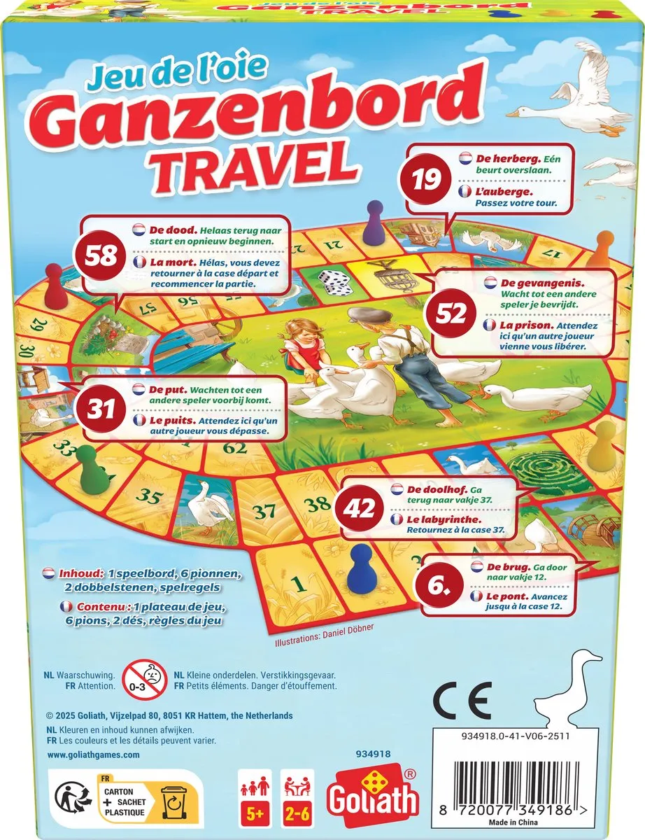 Goliath Ganzenbord Travel 934918 - Bordspel - 2-6 Spelers