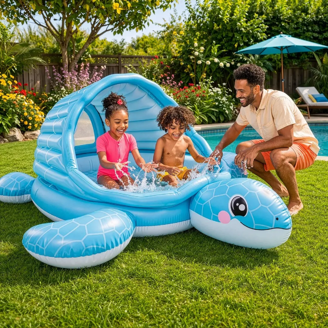Intex Schildpad Opblaasbaar Kinderzwembad 2-in-1 218x206x97cm