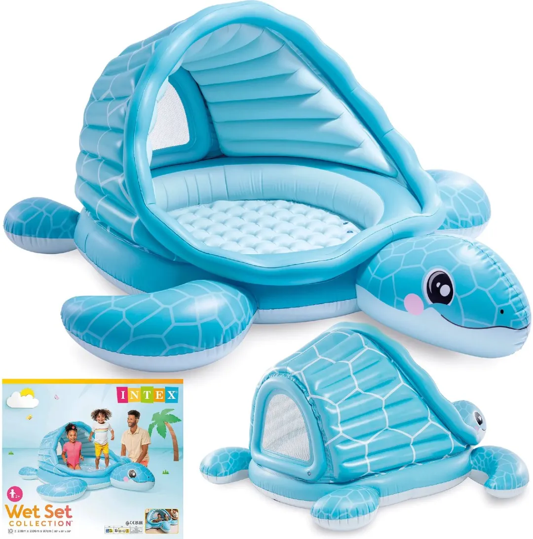 Intex Schildpad Opblaasbaar Kinderzwembad 2-in-1 218x206x97cm