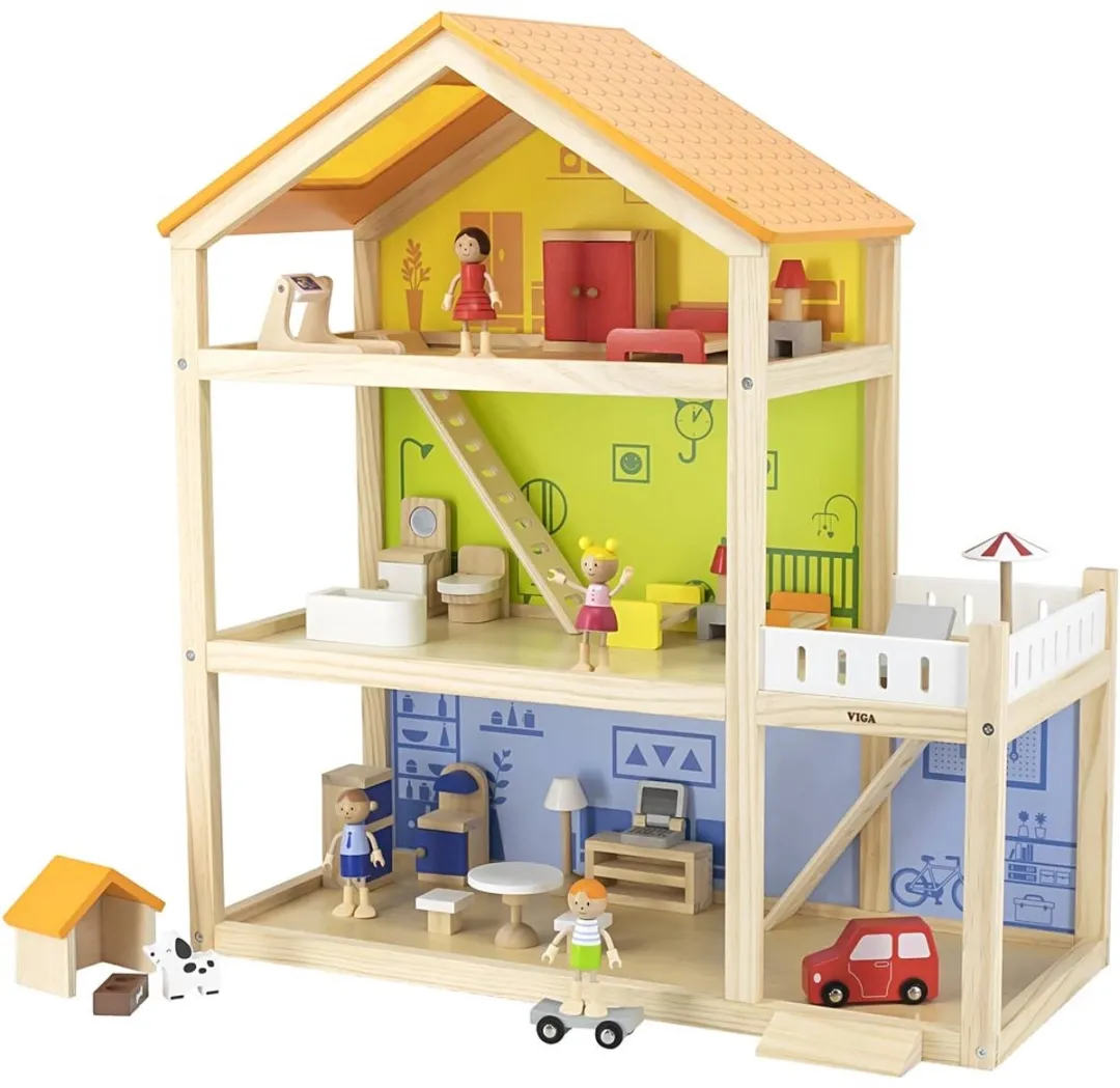 Viga Houten Poppenhuisset