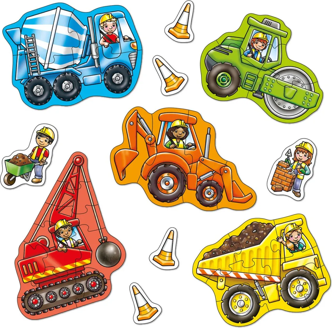 Orchard Toys Big Wheels Bouwvoertuigen Puzzels - 34 Stuks - afbeelding 2 van 2