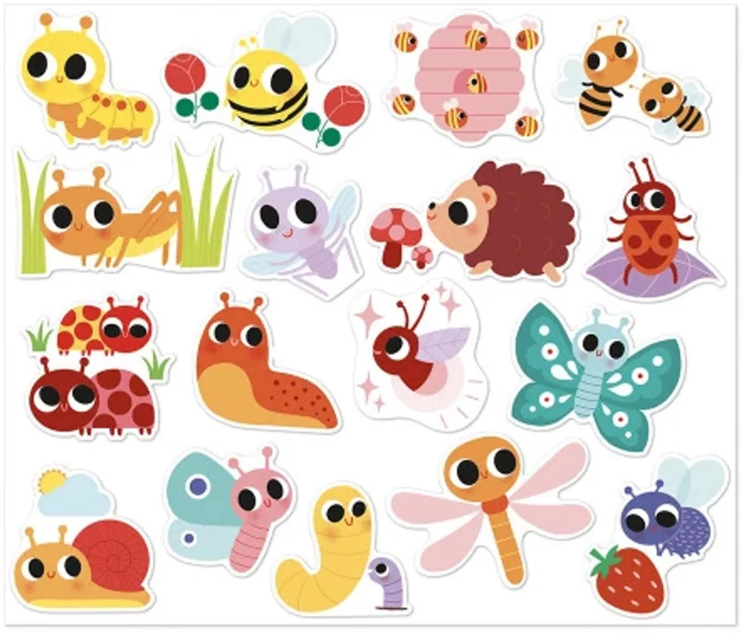 Janod Stickers Kleine Dieren - 100 Stuks - Meerkleurig