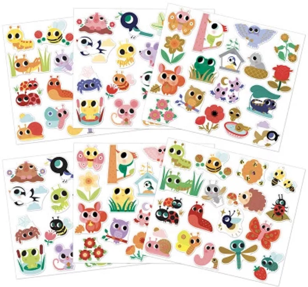 Janod Stickers Kleine Dieren - 100 Stuks - Meerkleurig