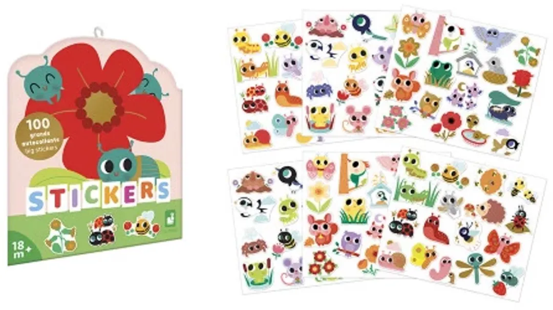 Janod Stickers Kleine Dieren - 100 Stuks - Meerkleurig