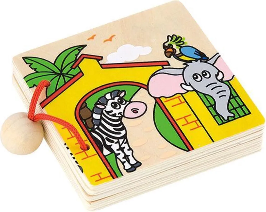 Viga Toys Houten Boekje Boerderij/Dierentuin 50386 - 5 Pagina's