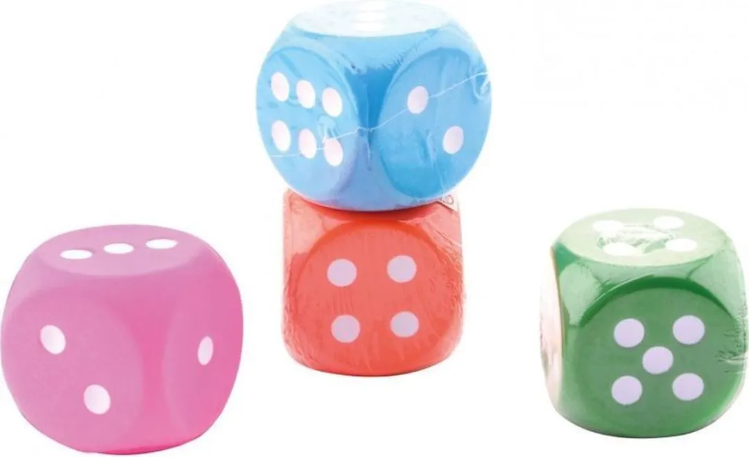 Johntoy Foam Dobbelsteen 7,5cm - Meerkleurig