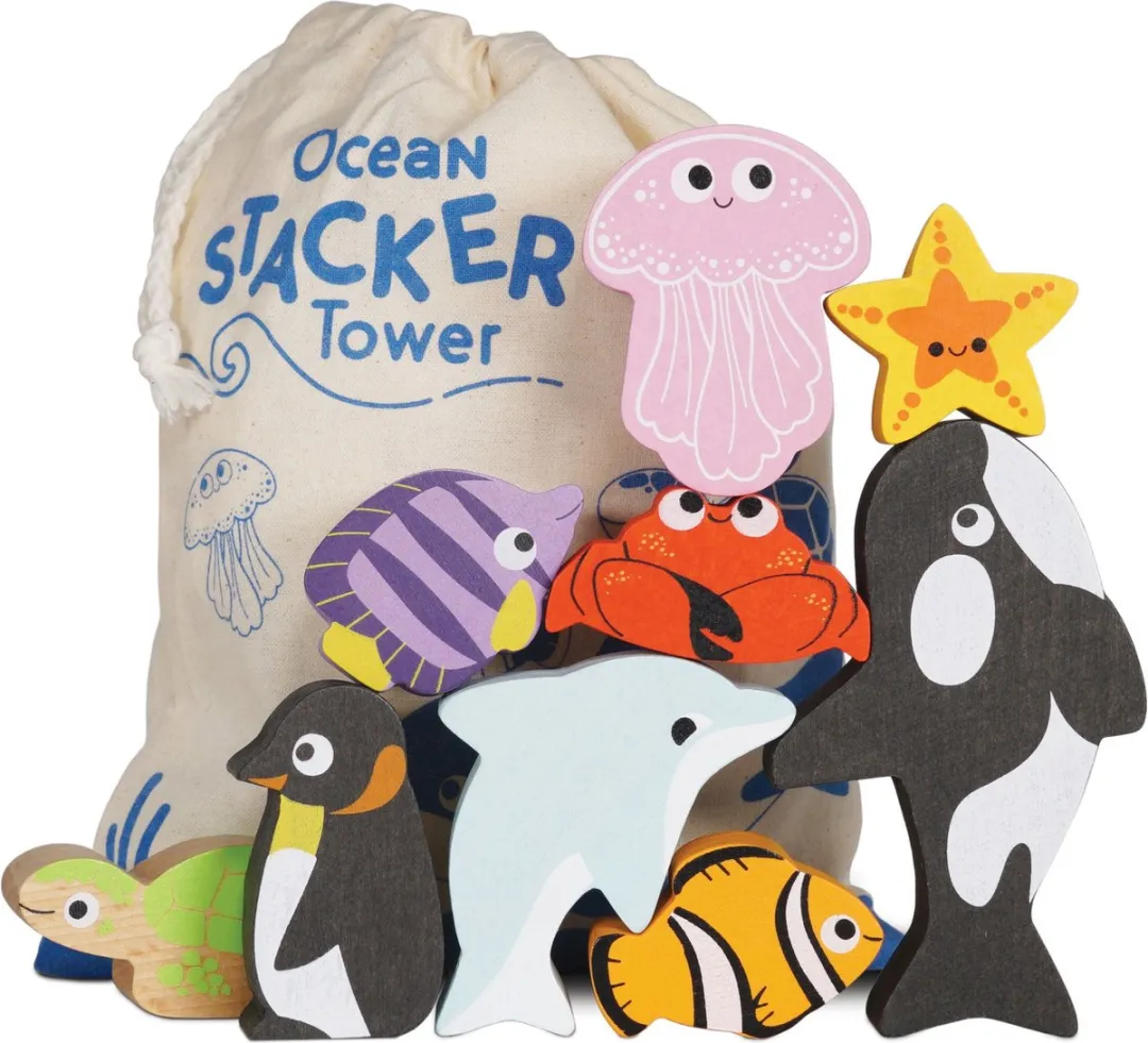 Le Toy Van Ocean Wooden Animals Stacking Toy PL139