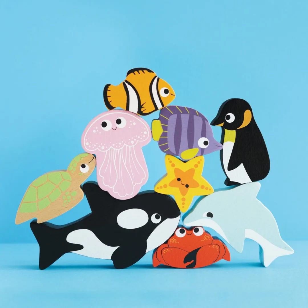 Le Toy Van Ocean Wooden Animals Stacking Toy PL139