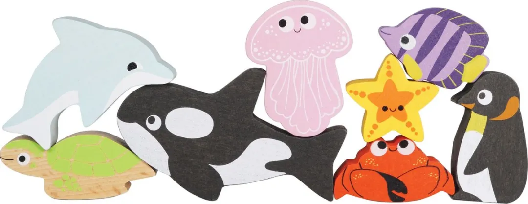 Le Toy Van Ocean Wooden Animals Stacking Toy PL139