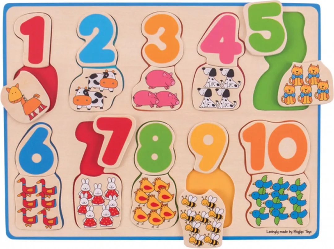 BigJigs Nummers & Kleuren Puzzel 20 Stuks