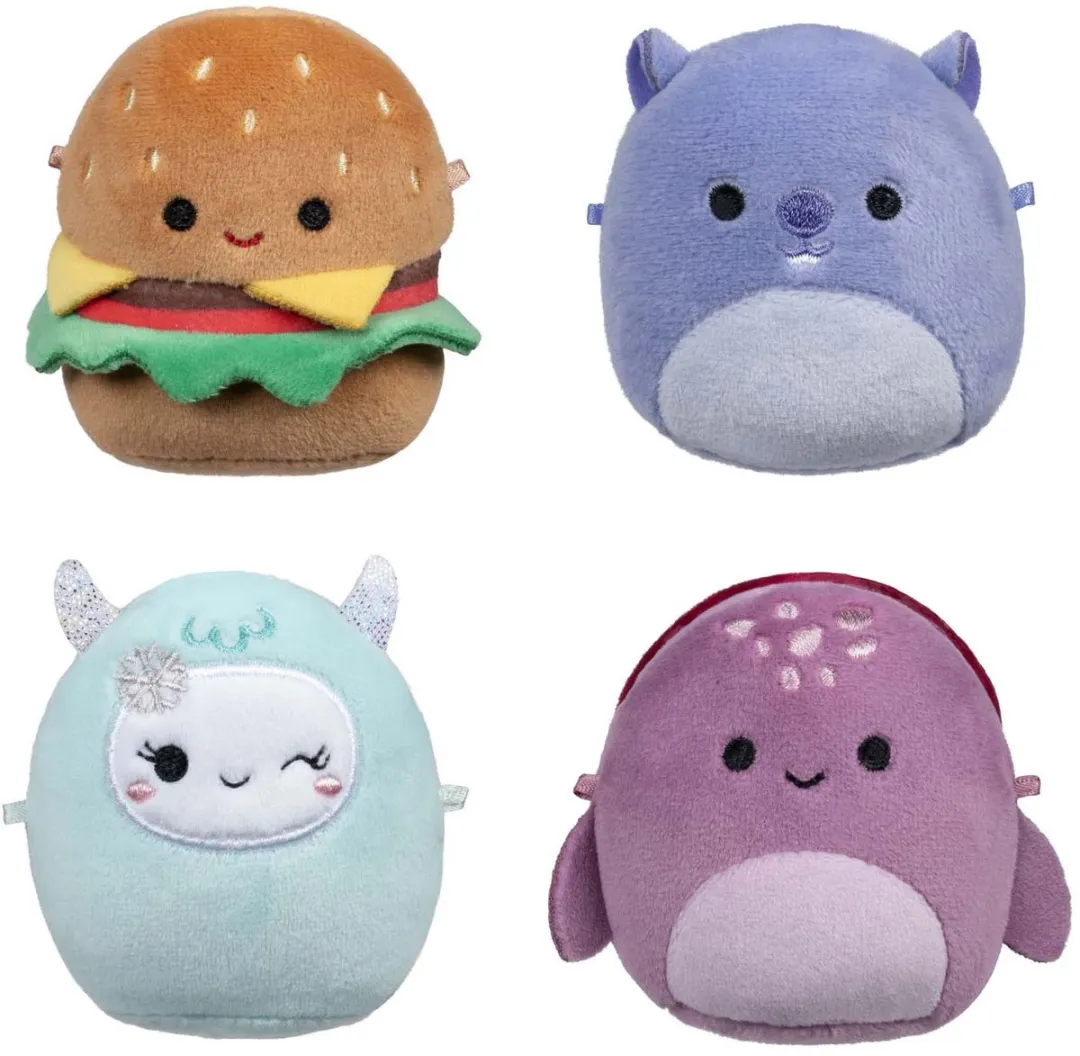 Squishmallows Micromallows Pluche Knuffels - 4 Stuks - Meerkleurig