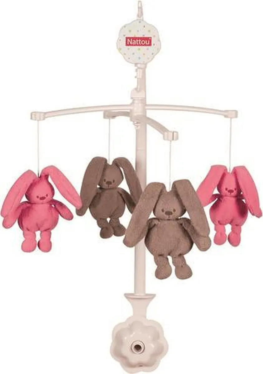 Nattou Pink Rabbit Musical Mobile Lapidou