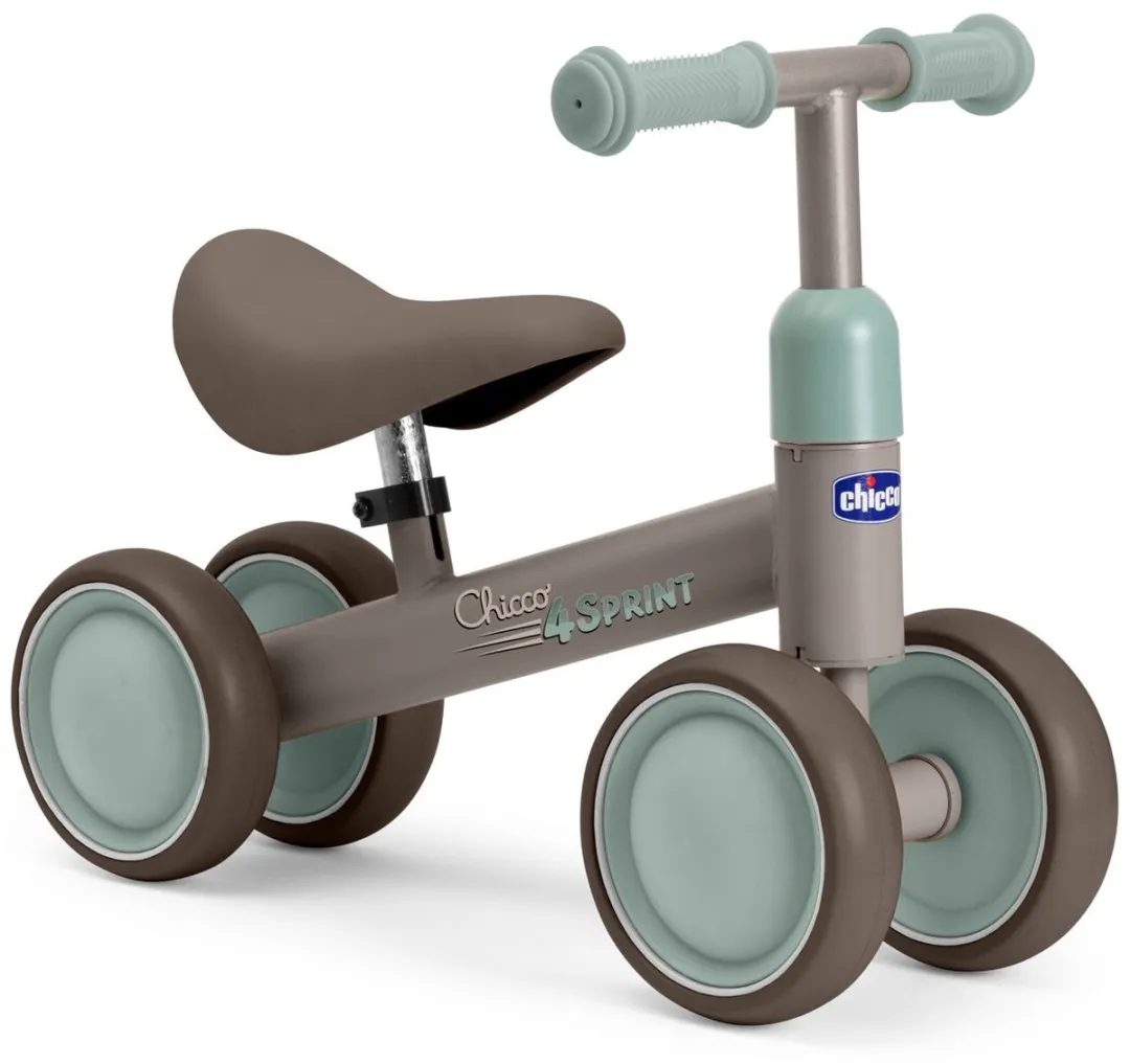 Chicco 4 Sprint Loopfiets 13cm - Taupe/Mintgroen
