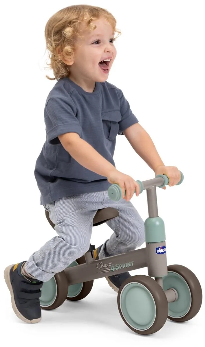Chicco 4 Sprint Loopfiets 13cm - Taupe/Mintgroen