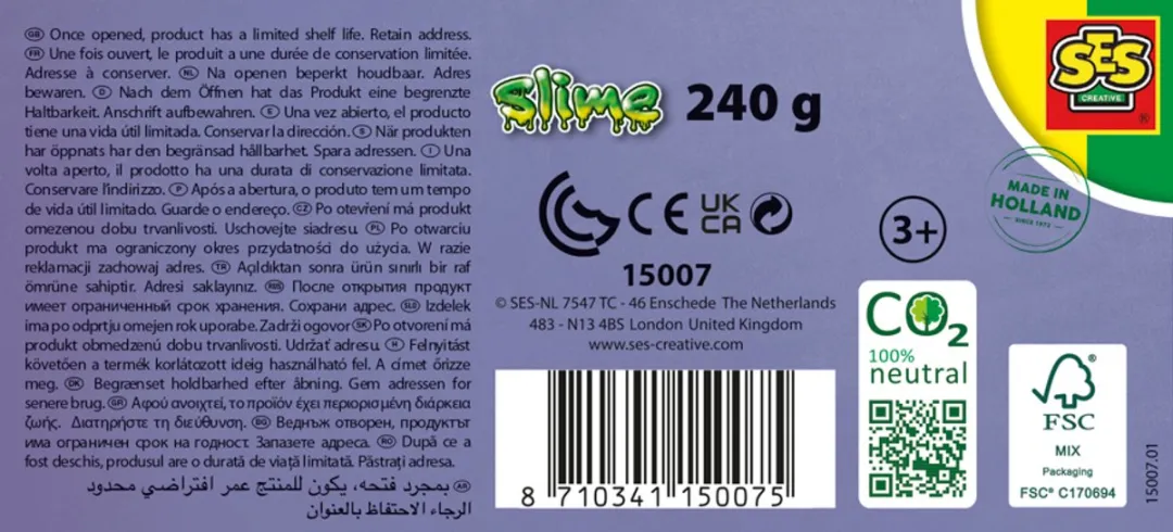 SES Creative Glow in the Dark Slijm - 240g - 2 Potjes