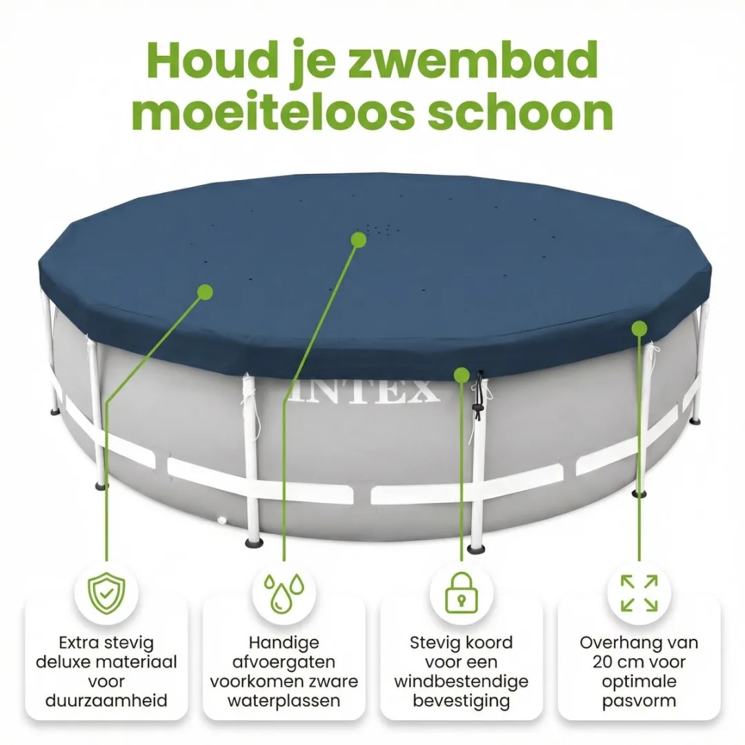 Intex Afdekzeil Round Pool Cover ø457cm - Blauw