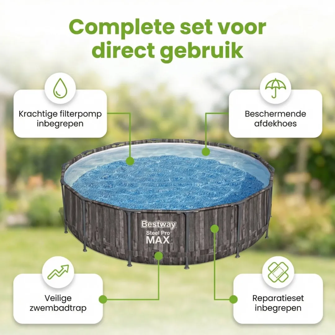 Bestway Steel Pro MAX 5614Z Zwembad 427x107cm - Filterpomp & Accessoires