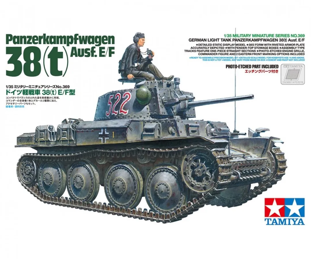 Tamiya 35369 38(t) Ausf.E/F Tank Modelbouwpakket