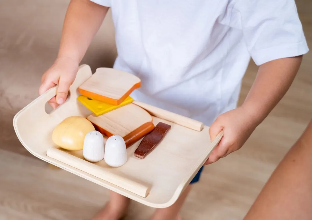 Plantoys Houten Ontbijt Menu - Meerkleurig