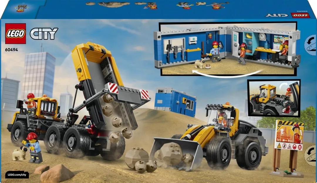 LEGO City 60494 Bouwset Bouwplaatsvoertuigen & Kantoor - 1132 Stukken
