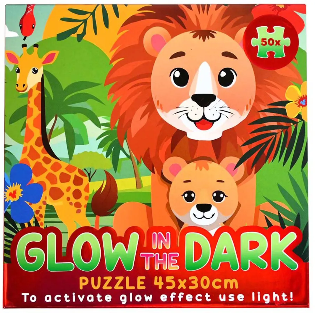 Johntoy Glow in the Dark Puzzel Eenhoorn 50 Stuks - Meerkleurig
