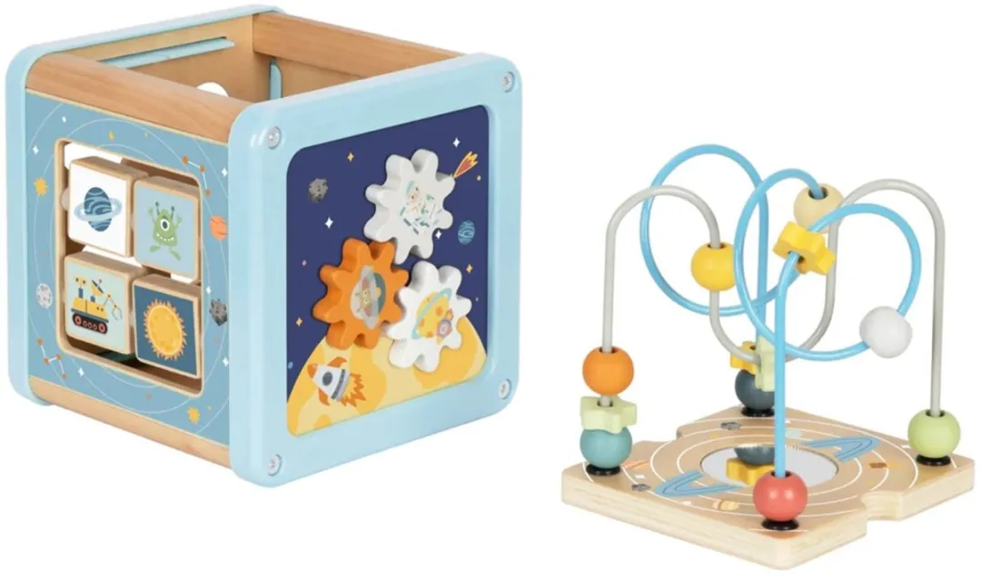 Tooky Toy Activiteitenkubus Ruimte-Thema - Meerkleurig